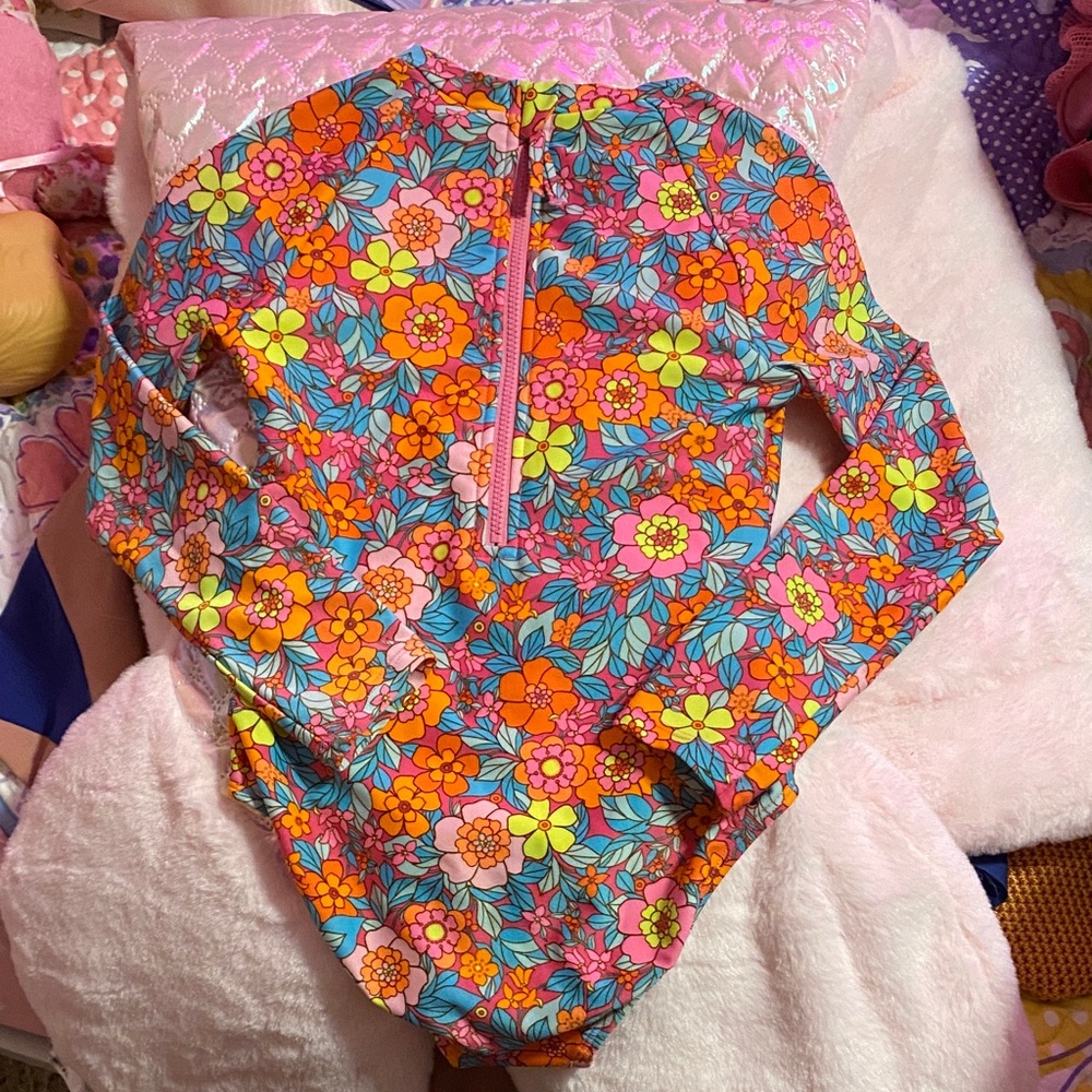 Cat & Jack Colorful Floral Kids Rashguard